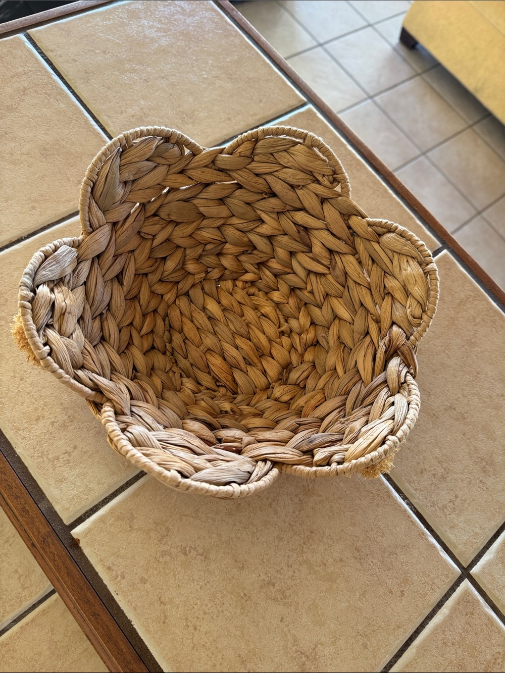 Handwoven Natural Seagrass Decorative Bowl - Tan color